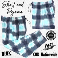 HFC High Quality Pajama and Short for Men Women Unisex Quality Cotton Sleepwear Daily Wear Nightwear Checkered Sets