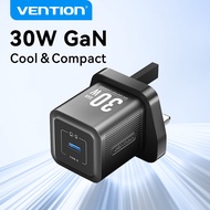 Vention 30W GaN Charger USB C Charger Original for iPhone 16 15 14 13 Pro max Samsung PD 30W Type C