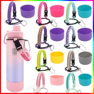 2PCS Aquaflask Accessories Tumbler Water Bottle Rope+Silicone Boot Cover Hydroflask Paracord Aquaflask Colorful Hand Rope Set