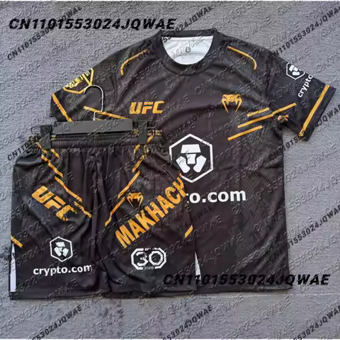 UFC Top Fighters Islam Makhachev Combat Fighting Event Tee Shorts Men Breathable Jersey Wrestling Ru