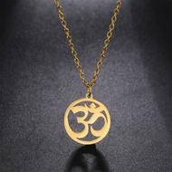 Custom OM Yoga Symbol Pendant Necklace Stainless Steel Hindu Om Shiva Symbol Choker Chain Jewelry