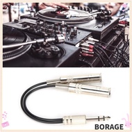 BORAG 6.35mm Male to 2 6.35mm Female, Shielding Male to 2 Female Breakout Splitter Cable, 20cm/7.87i