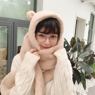 Bear Ear Fleece Wool Hat Winter Warm Cute Korean Ulzzang Bear Ear Wool Hat Headband Neckwear