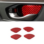 Red Carbon Fiber Door Bowl Panel Cover Trim For Honda CR-V CRV 2007-2011