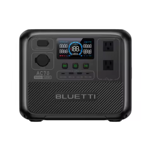 [US Plug] BLUETTI AC70 Portable Power Station | 1000W 768Wh, Solar Generator for Road Trip, Off-grid