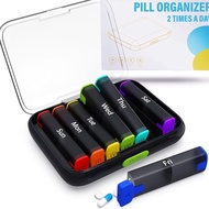 Medicine Portable Pill Box Storage Box Portable Pill Dispenser Seven Days a Week Multi-Grid Sorting 