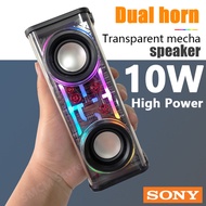 💕 【 Spot inventory 】 Free shipping+COD 💕V8 Sony Transparent mecha wireless Bluetooth A88 speaker portable subwoofer stereo TWS dual unit interconnection music center speaker