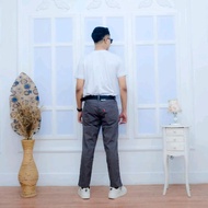 tephoz-celana panjang pria dewasa katun twill kampas 100% original Distro Kotak Chino Slimfit Hitam 
