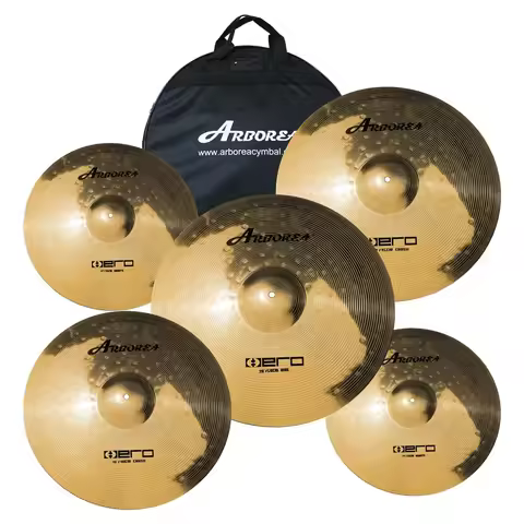 Arborea Hero Series Alloy Cymbals Drum Set, 14 "Hihats+16"Crash+18 "Crashride+20"Ride Plus Free Cymb