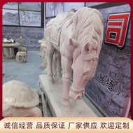 Granite Carving Horse Horse Sculpture Outdoor Forest Park Square Sesame White Horse A Pair Statue De