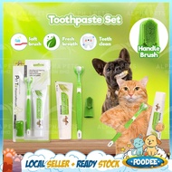 POODEE Dog Toothpaste & Toothbrush Set Cuci Gigi Anjing & Berus Gigi Anak Anjing Cegah Nafas Berbau 