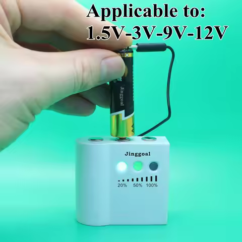1.5V 3V 9V 12V 2032 2016 2025 AG13 LR44 AA AAA Universal LED Dry Button Cell Battery Capacity Checke