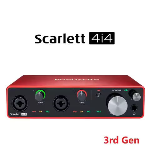 Focusrite Scarlett 4i4(3rd gen) professional recording with arrangement guitar external sound card w