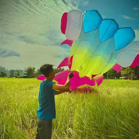 5M / 9M 40D Ripstop Nylon Soft Goldfish Show Kite Matte Color Design