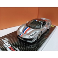 DF 1 43 Ferrari Convertible Version Supercar Resin Model Ferrari 488 Pista Metallic Silver