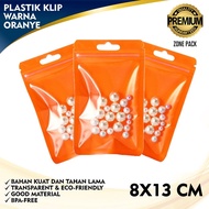 Plastic Ziplock Orange Color 8X13 CM | Cosmetic Jewelry Pouch | Colorful Ziplock Bags