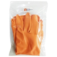 ถุงมือยางทั่วไป 13" M สีส้ม หนา 18mm. 24 คู่ (2โหล)