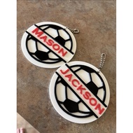 GANTUNGAN 1st Anniversary Custom Football Name KeychainKeychain – Unique Bag & Gift Accessories