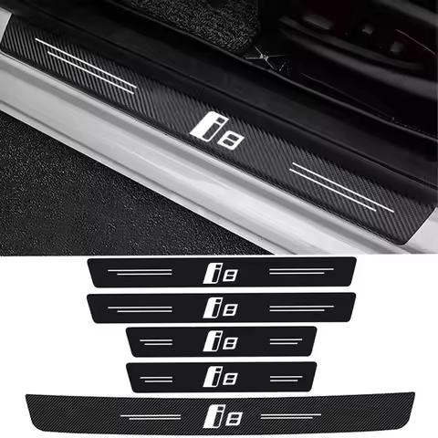 Car Door Sill Stickers Rear Trunk Threshold Anti Scratch Guard Decals for BMW i8 Logo i Z Series i3 