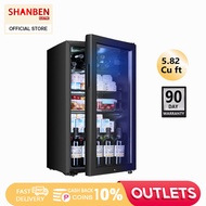 SHANBEN 4.23 cu.ft.household ice bar fresh-keeping cabinet, refrigerated constant temperature wine cabinet, household hotel living room clear glass single-door small refrigerator, small fresh-keeping cabinet dormitory mini refrigerator