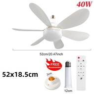 E26 E27 Base Home-use LED Ceiling Fan Light Wireless Remote Smart Fan Light 42cm 52cm Ceiling Fan fo