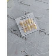 0592 nail press on press on nails set yellow diy nail press on