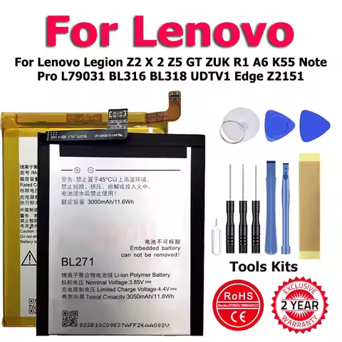 JR40 BL266 BL303 BL312 BL310 Battery For Lenovo Legion Z2 X 2 Z5 GT ZUK R1 A6 K55 Note Pro L79031 BL