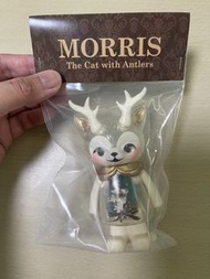 鹿角貓 Morris 藍花 連簽名
