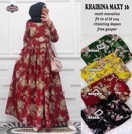 Khairina Maxi Dresses Jubah Muslimah Hijabs Fashion Long Dresses Gamis Dress Wanita Floral Dress