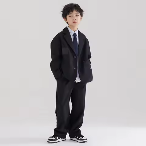 Elegant Boy Formal Wedding Party Blazer and Suits Clothes Set for Child Concert Outfit Costume Wear 