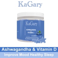 Kagary Ashwagandha Vitamin D Gummies Improve Sleeping Relieve stress Cure Mood Anxiety KSM-66 Supole
