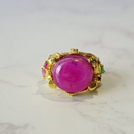 Natural Ruby 25 Cts Ring Sterling Silver 925 With Gold Plated 7 US.
