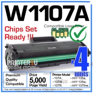 4x W1107X Compatible to H* W1107A 107A Cartridge for H* 107A 107W MFP 135a 135w 137fnw Laser Printer