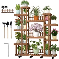 [ LOCAL STOCK]Plant Stand Outdoor Indoor Hanging Plant Shelf Tall Large Plant Holder With Wheels