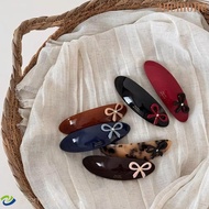 ANEMONE Sweet Elliptical Acetate Hair Clips, Vintage Colorful Bow Curved Ellipse Hairpins, Korean St