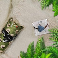 春季時尚2件組 心形擴香香氛石手鍊x蝴蝶結摺疊購物袋旅行收納