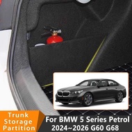 Auto Accessories For BMW 5 Series Petrol 2024~2026 G60 G68 Car Organizer Side Partition Trunk Interi