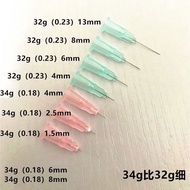 100Pcs 25G 27G 29G 30G 31G 32G 33G 34G Painless Small Superfine Beauty Needle Injection Piercing Nee
