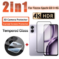 2 IN 1 Tempered Glass Film Tecno Spark GO 3 4G 3D Lens Film for Tecno Spark GO 3 2 1 1S 2024 2023 20