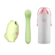 SISTALK小怪獸魔吻-綠+怪獸棒-哥斯拉大師+59S消毒收納袋(灰)