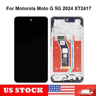 For Motorola Moto G 5G (2024) XT2417-1 XT2417 LCD Display Touch Screen Digitizer Frame Replacement