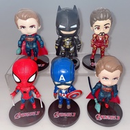 6Pcs/Set 8cm Movie Marvel Captain America Venom Spider Man Iron Man Thor Batman Action Figure Pvc Model Toys