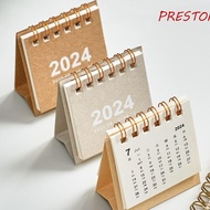PRESTON Desktop Calendar, Schedule Planner Standing Flip Calendar 2024 Calendar, Simple Daily Schedule Yearly Agenda Agenda Organizer Mini Desk Calendar Planning