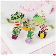 ♥ Cartoon Cactus Series 02 - Succulent Plants Brooches ♥ 1Pc Pot Culture Doodle Enamel Backpack Button Pin Badges