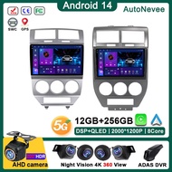 Android 14 Rao For Dodge Caliber Jeep Compass 1 MK Patriot 2006 - 2010 Multimea Player Stereo Head U