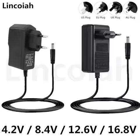 4.2V 8.4V 12.6V 16.8V 1A 2A Adapter Power Charger for 14650 16340 16500 18500 18650 20700 21700 2665