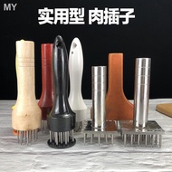 Ready Stock = [Household Meat Loosener] Ready Stock Stainless Steel Beef Tendon Fork Steel Nail Insert Meat Fork Nail Pig Skin Insert Pork Skin Hammer Buckle Meat Needle Meat Insert Meat Loosener Roast Meat Insert