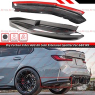 For 21-25 BMW G80 M3 Dry Carbon Fiber Rear Bumper Corner Splitter Extension Spat