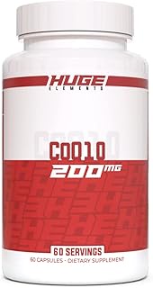 Huge Supplements CoQ10, 200mg Coenzyme Q10 per Serving, High Potency Heart Health Supplement with An