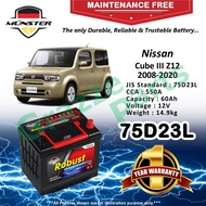 Münster Robust MF CMF 75D23 | 75D23L (60AH) Car Battery Bateri Kereta for Nissan Cube III Z12 2008-2
